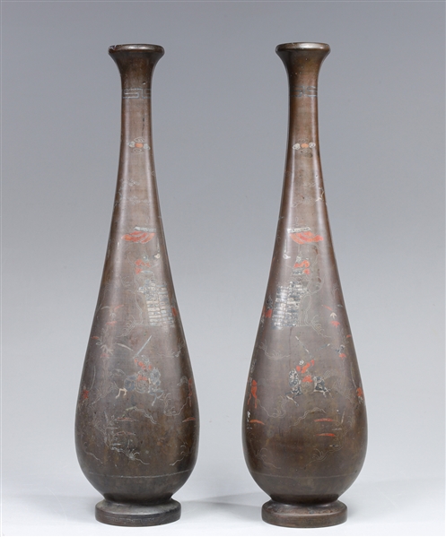 Pair of Japanese tall bronze bases 3040f9