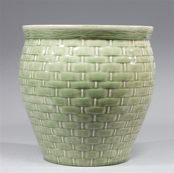 Chinese ceramic celadon glaze basket 30410b