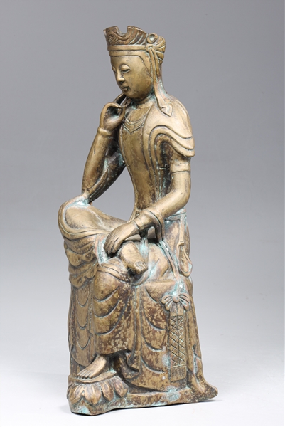 Vintage Korean brass seated pensive 304105