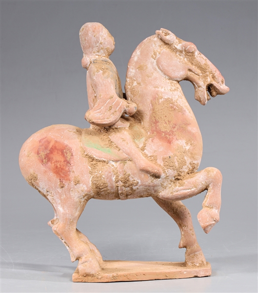 Chinese ceramic horse and rider 30410e