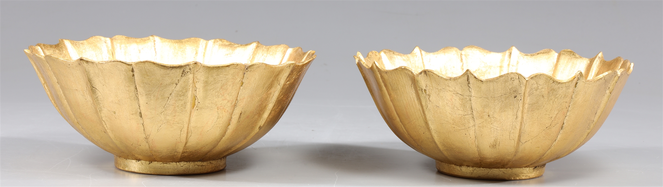 Pair of Chinese ceramic gilt lotus