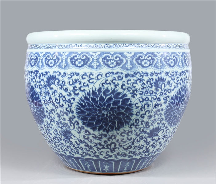 Large Chinese flow blue ceramic
