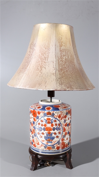 Imari-type porcelain vase mounted