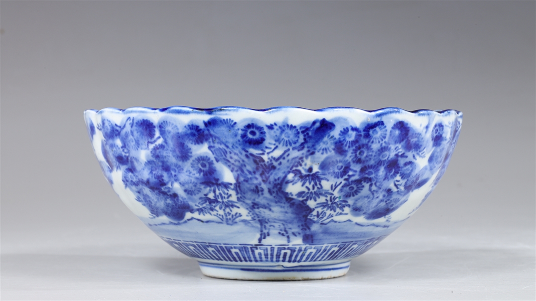 Chinese porcelain footed blue on 3041f2