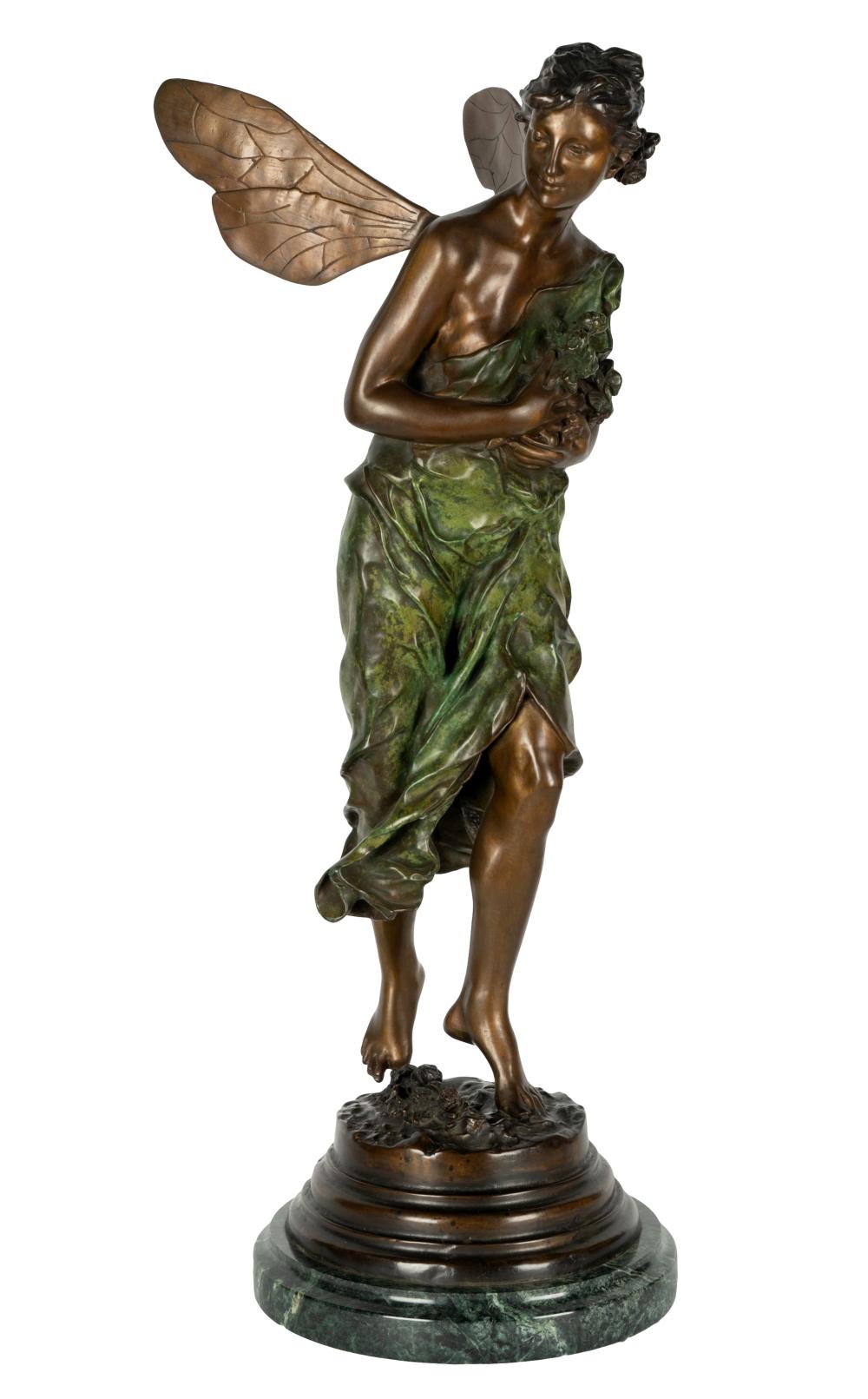 PATINATED BRONZE FIGURE OF A FAIRYPatinated