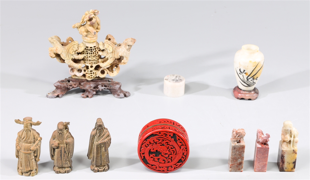 Group of ten carved hardstone  30423f