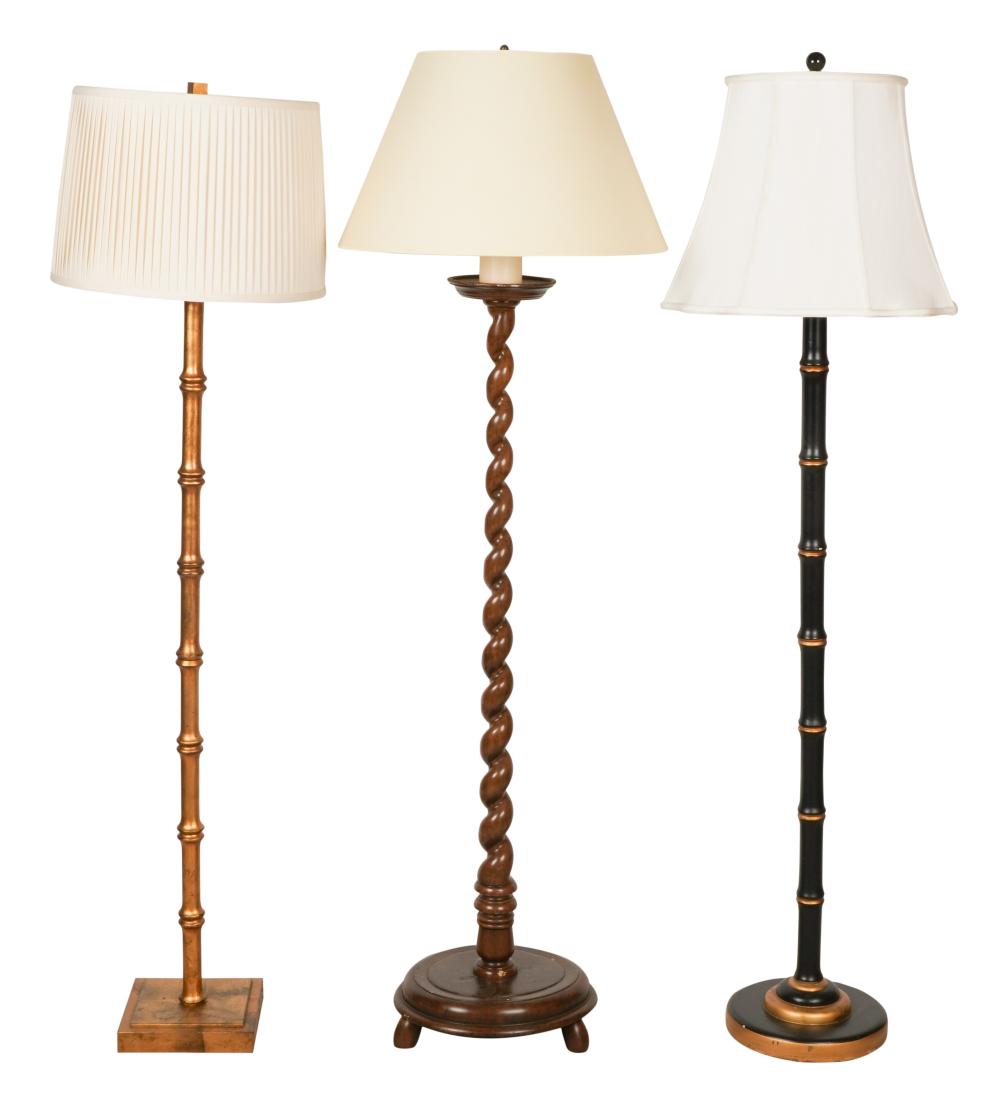 GROUP OF THREE ASSORTED FLOOR LAMPSGroup 30437a