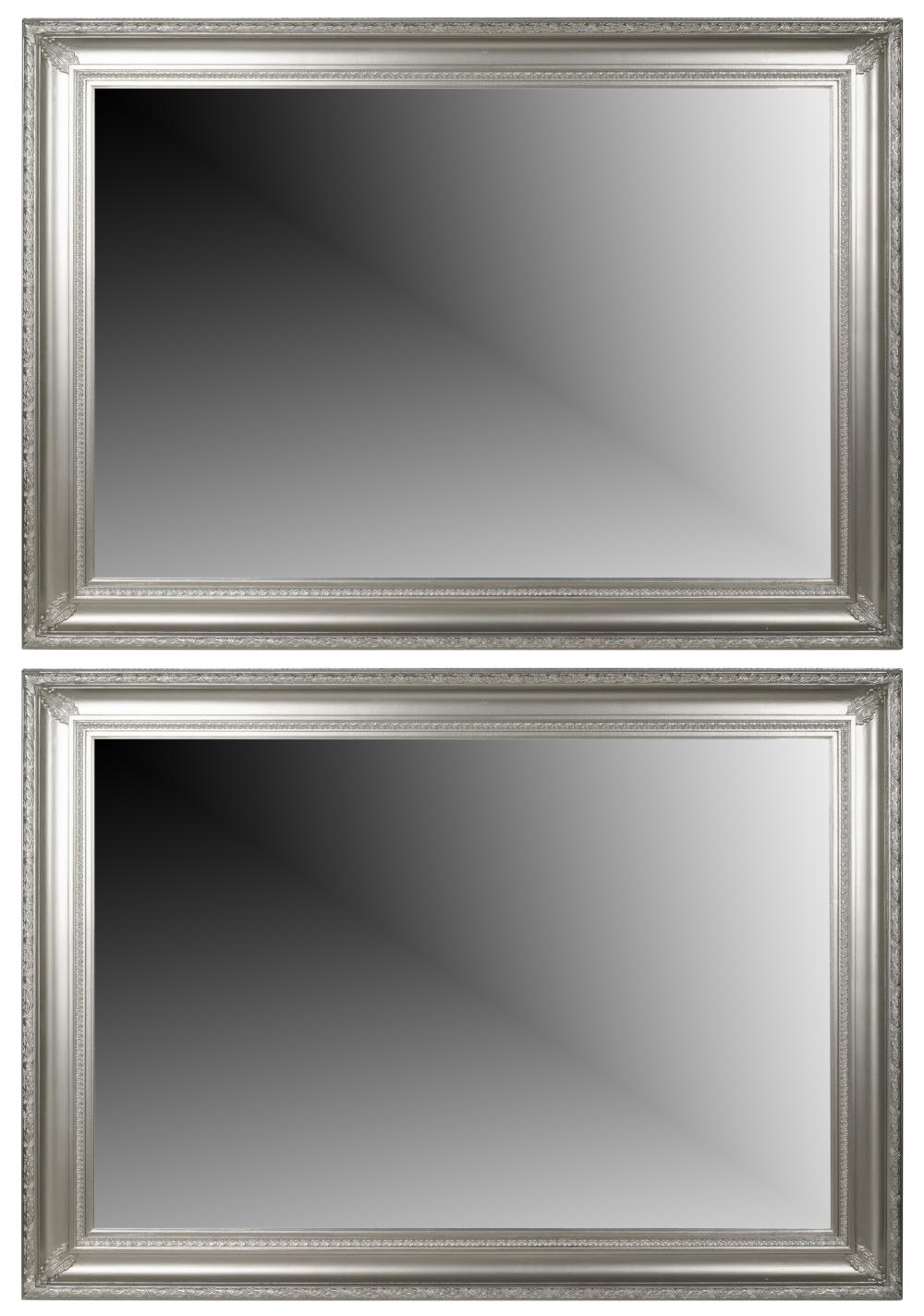 PAIR OF LARGE SILVER-PAINTED WALL