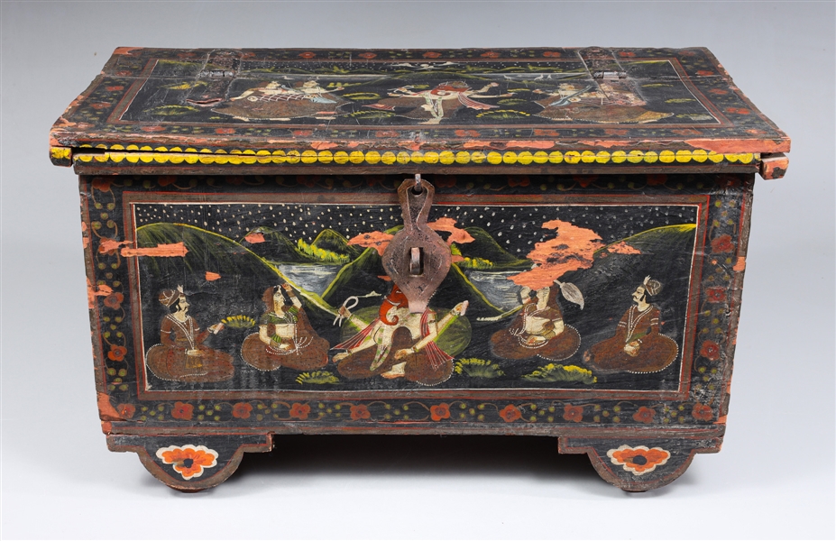 Antique hand painted Indian trunk 304451