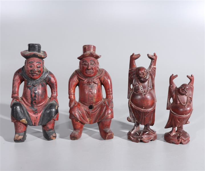 Group of four red lacquered figures 30445f