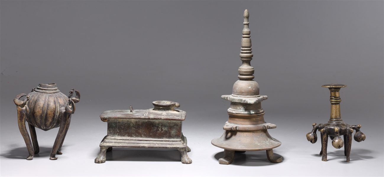 Group of four antique Indian metal