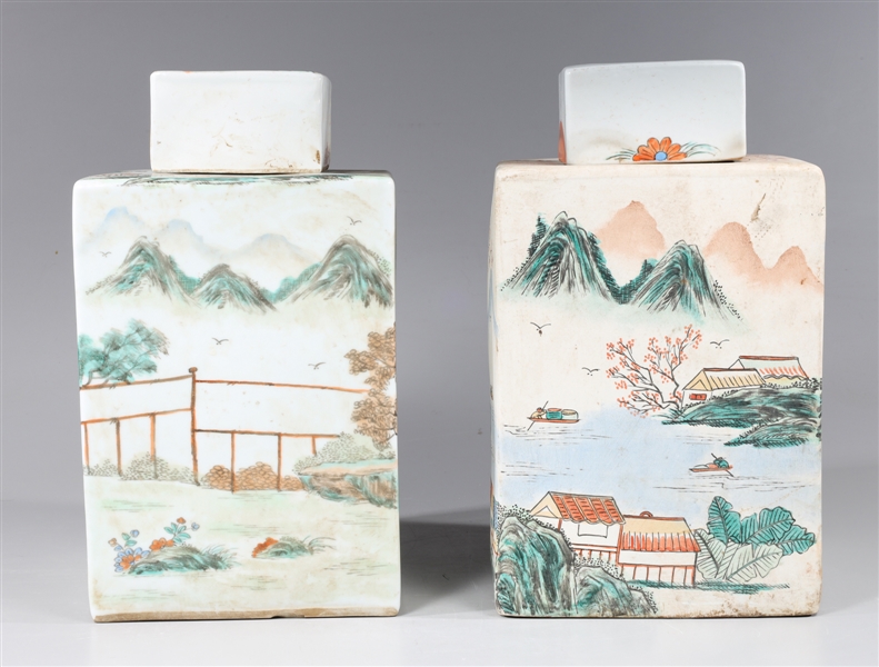 Pair of Chinese square form covered