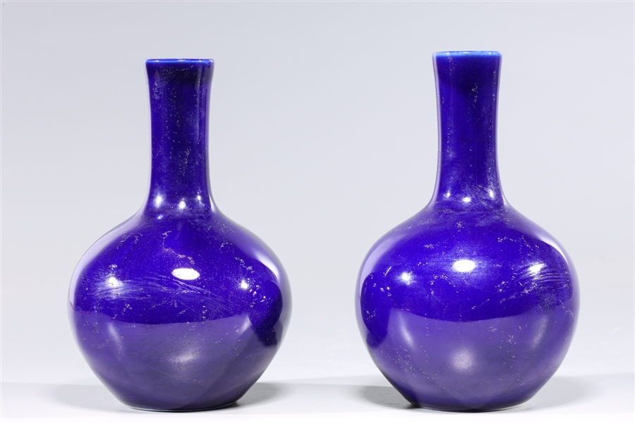 Two Chinese blue porcelain bottle