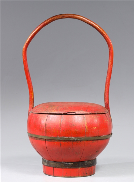 Antique 19th century red lacquer