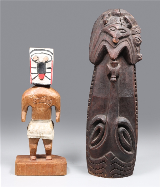 Group of two carved ethnographic 30450b