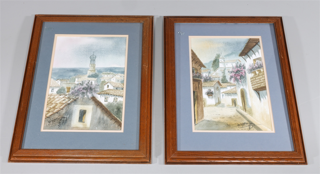 Group of two watercolors Marco Antonio