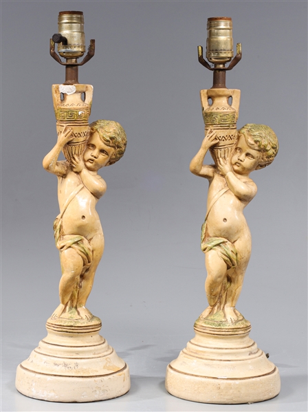 Pair of vintage regency putti form