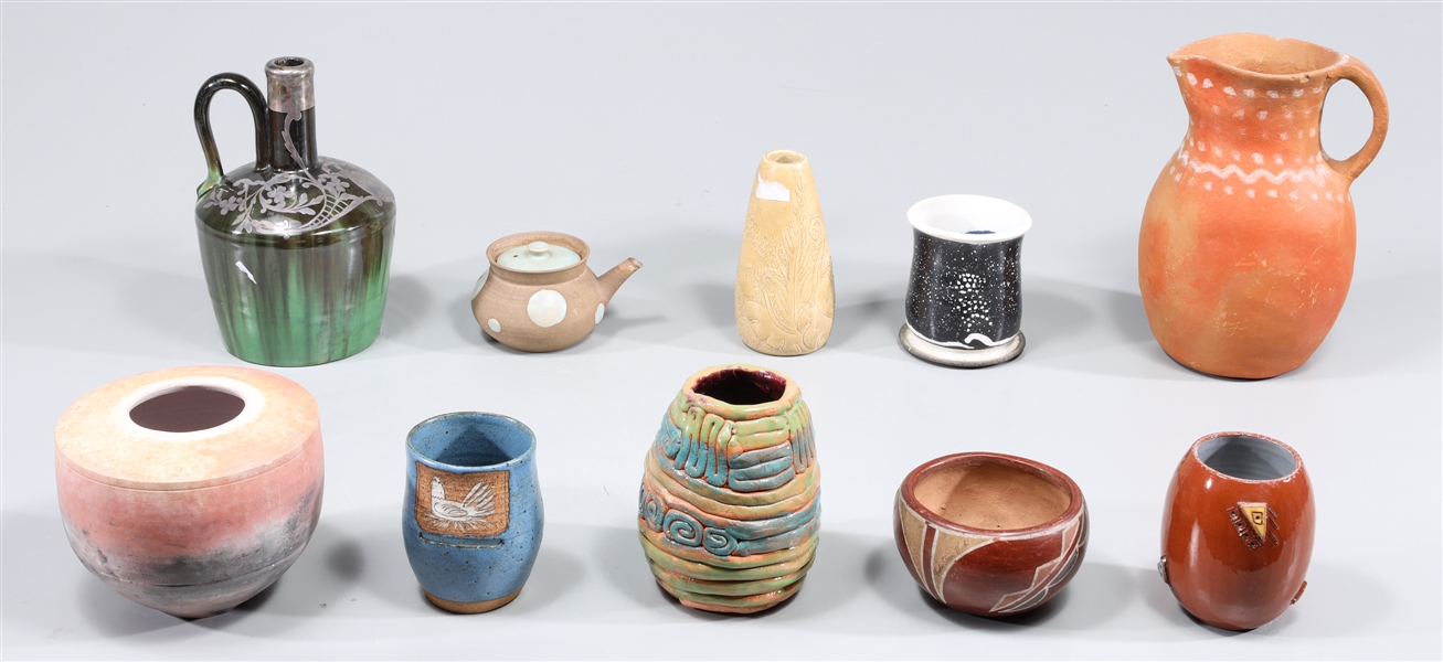 Large group of various studio pottery