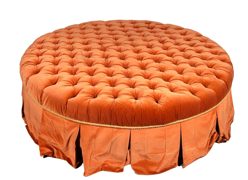 Large round tufted velour upholstery