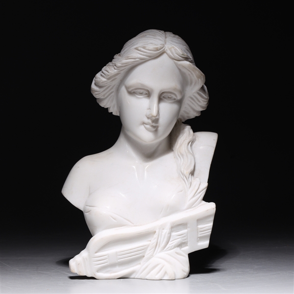 Vintage white marble bust of Erato  304578