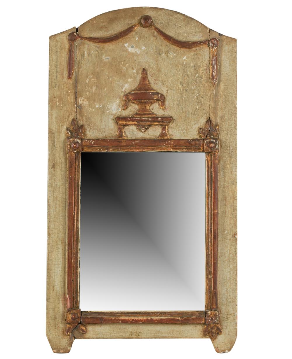 CARVED PAINTED AND GILT WALL MIRRORCarved  3045c5