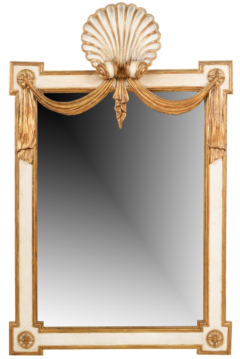 VENETIAN-STYLE WHITE AND GILT PAINTED