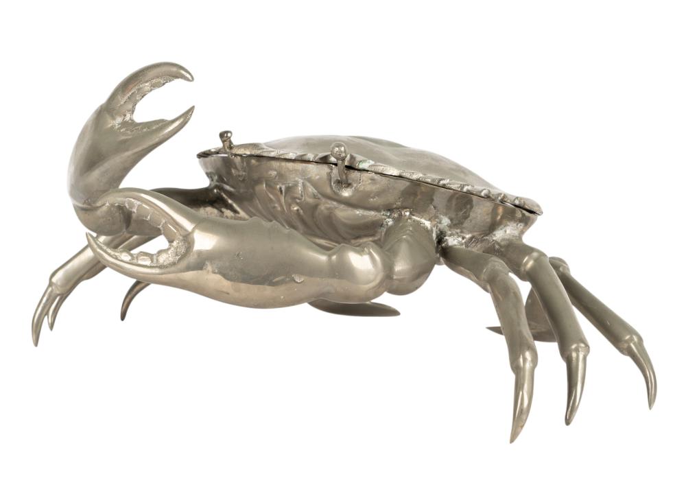 SILVERED BRONZE CRAB-FORM BOXSilvered