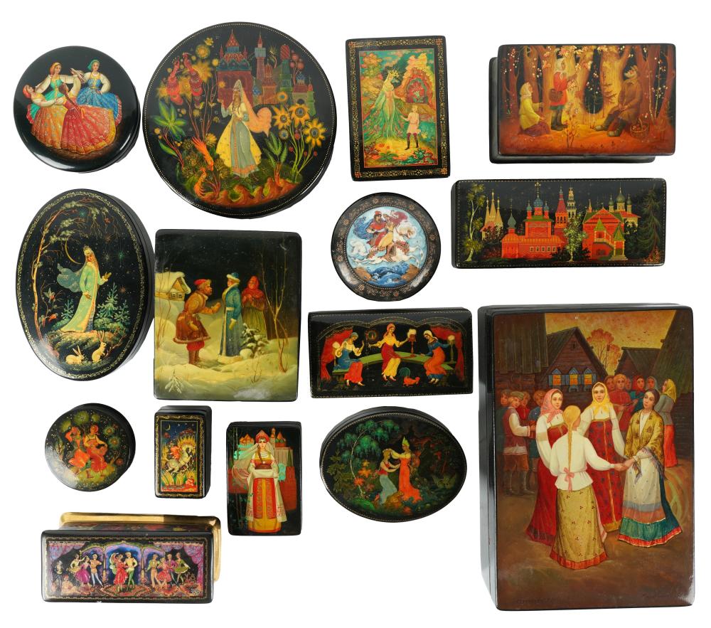 LARGE LOT OF RUSSIAN LACQUERED