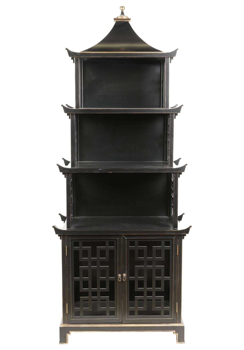 CHINOISERIE BLACK-PAINTED BOOKCASE