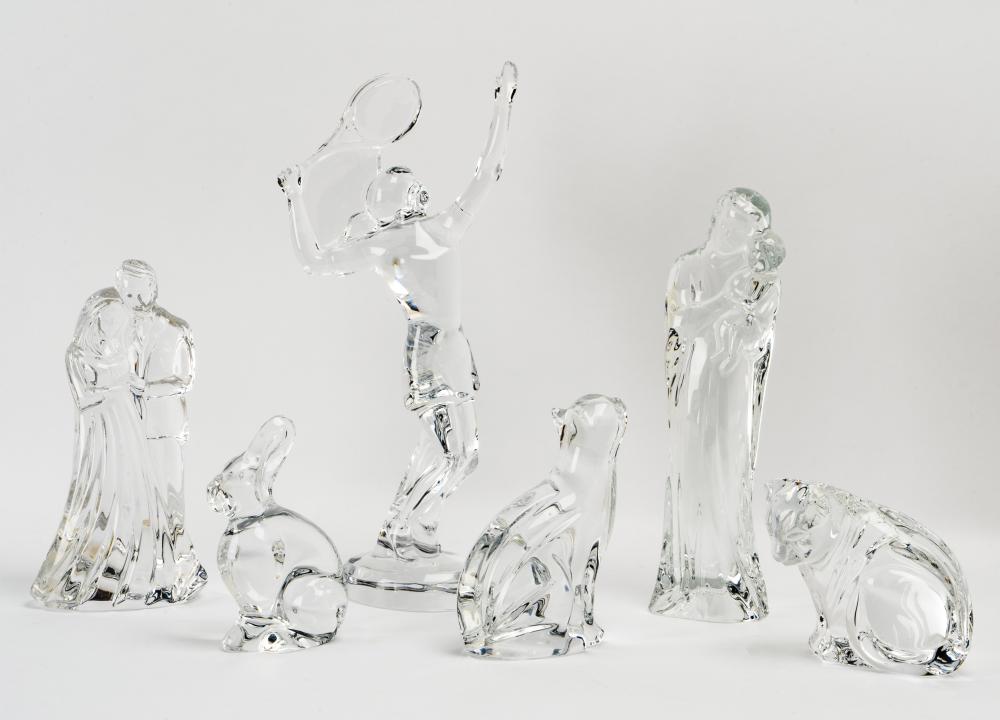 GROUP OF SIX CRYSTAL FIGURESGroup