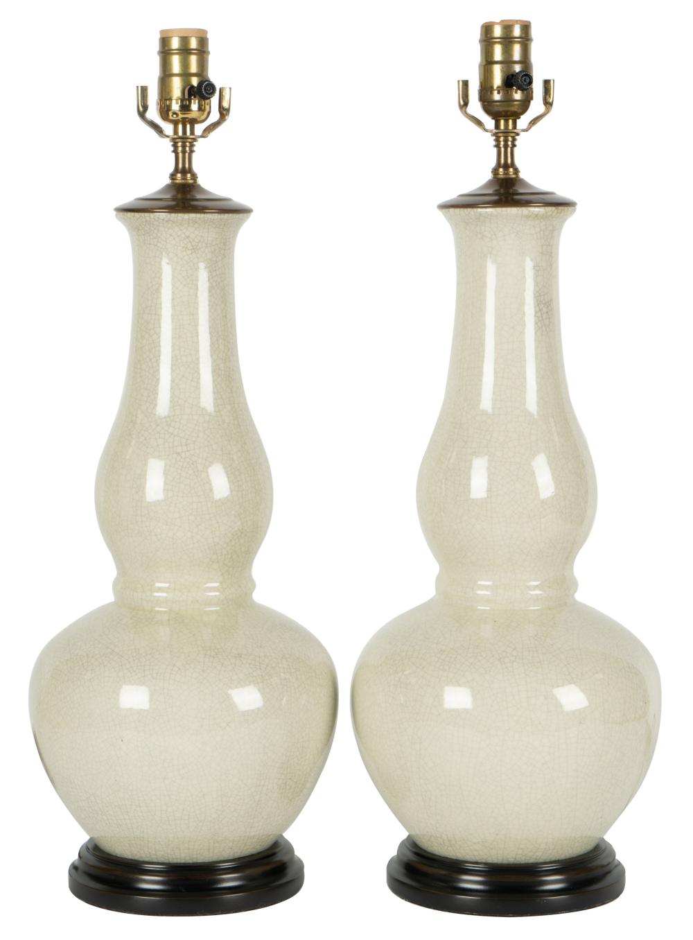 PAIR OF CHINESE STYLE CRACKLE GLAZE 304657