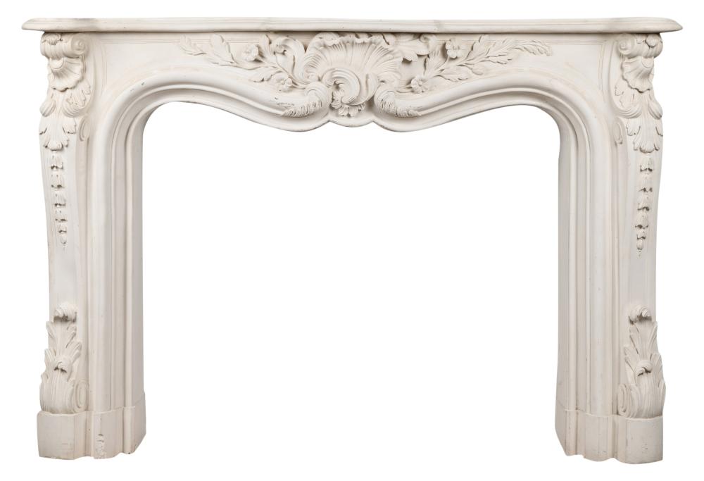 ROCOCO-STYLE CAST-CEMENT FIREPLACE