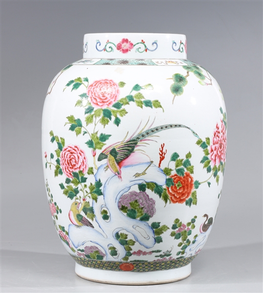 Chinese ceramic famille verde vase