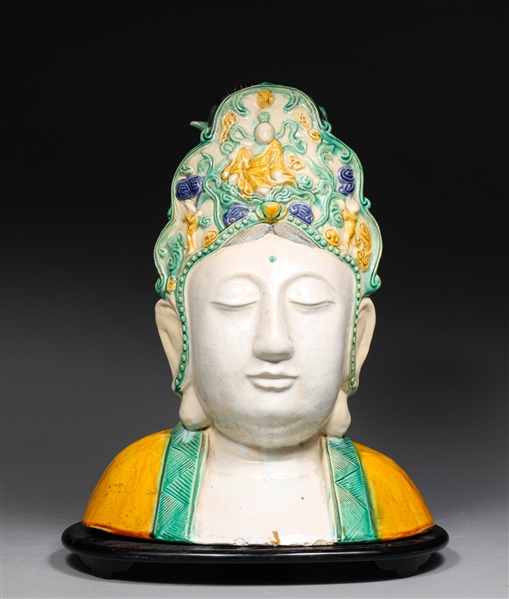 Large Chinese ceramic glazed head