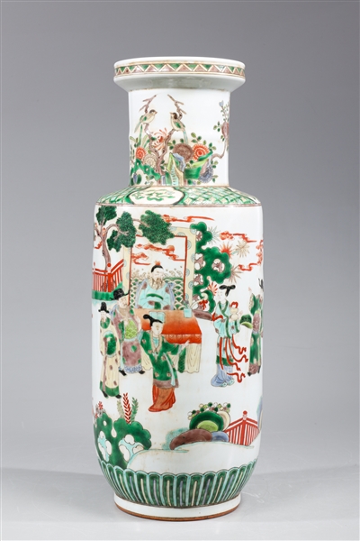 Chinese famille verte rouleau porcelain