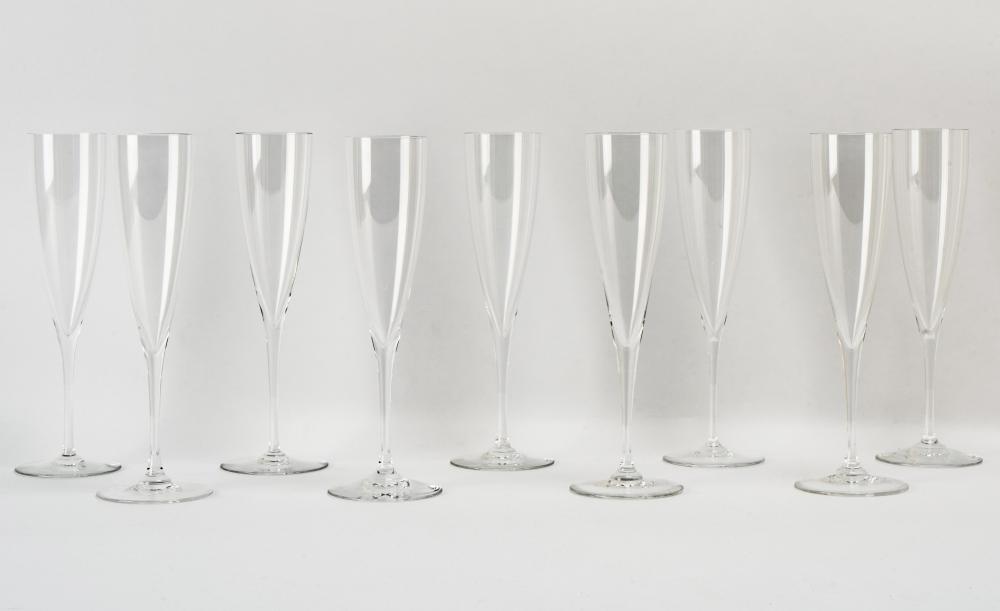 NINE BACCARAT CHAMPAGNE FLUTESNine Baccarat