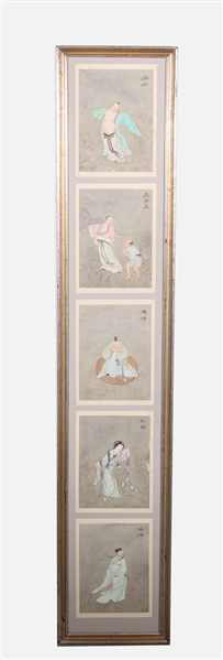 Ink on paper, antique Chinese portraits,