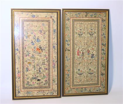 Pair of Chinese silk panels  4d3ec