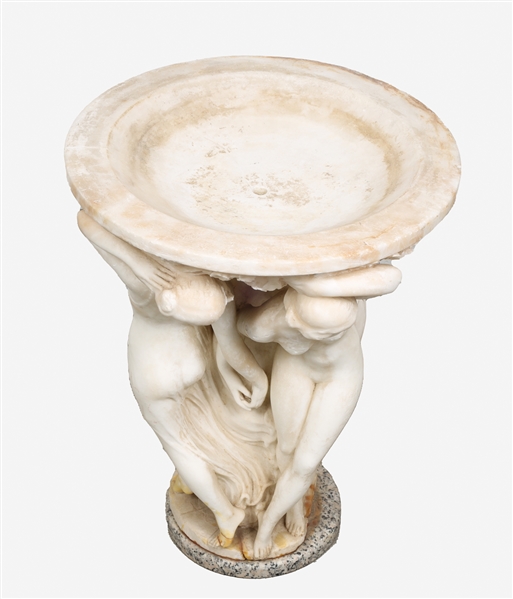 Vintage carved marble nude dancing