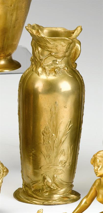 Art Nouveau gilt bronze vase  