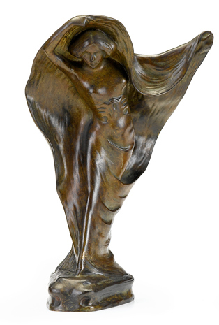 French bronze figure of a woman    late