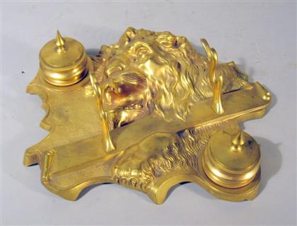 French gilt bronze inkwell    early