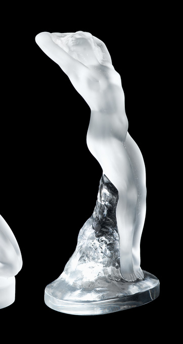 Lalique frosted and clear glass figure