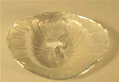 Lalique frosted and clear glass ashtray