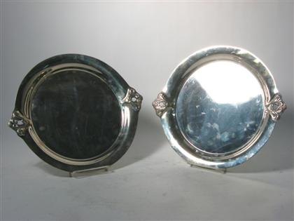 Pair of sterling silver circular
