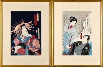 Two Japanese woodblock prints,