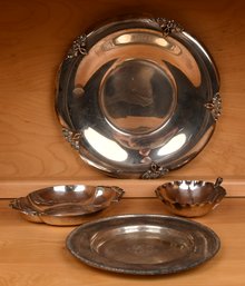 Four assorted vintage sterling dishes,