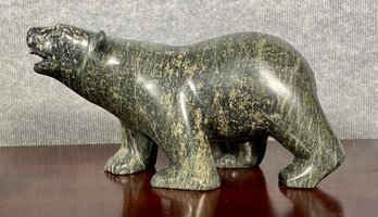 A large Inuit carved green soapstone 3071ac