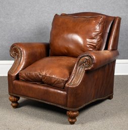 A vintage brown leather club chair 3071bf