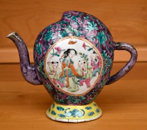 An antique polychrome decorated